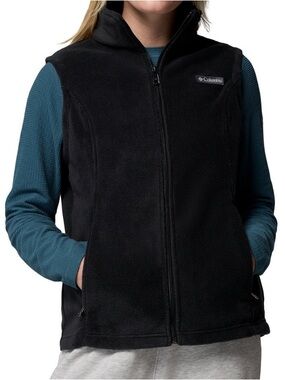 Columbia Black Full-Zip Fleece Vest